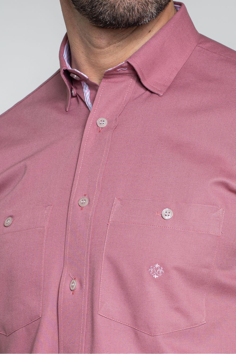 Camisa Sarjada Algodão Fio 40 Rosa