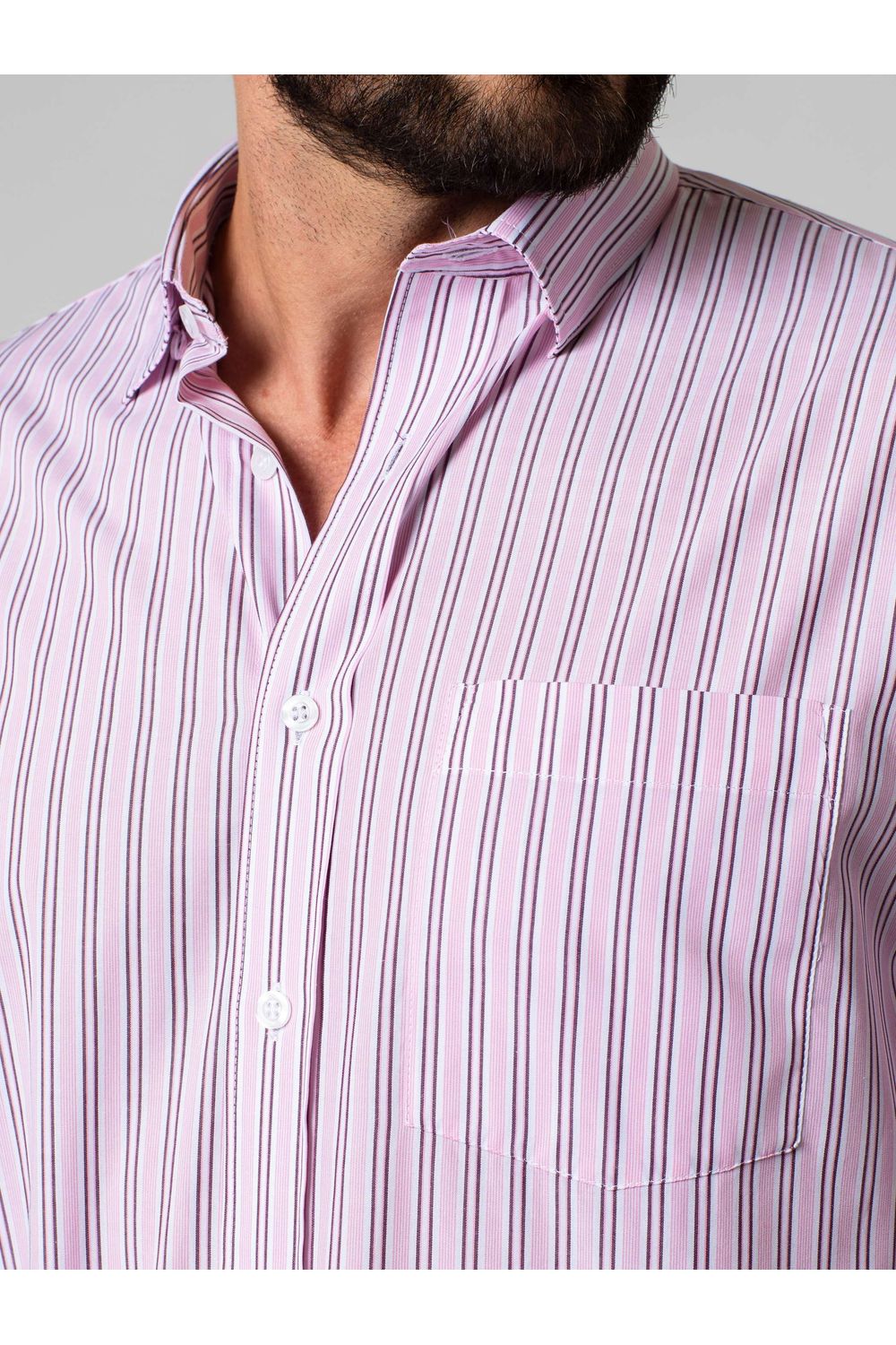 Camisa Listrada Algodão Fio 60 Lilás