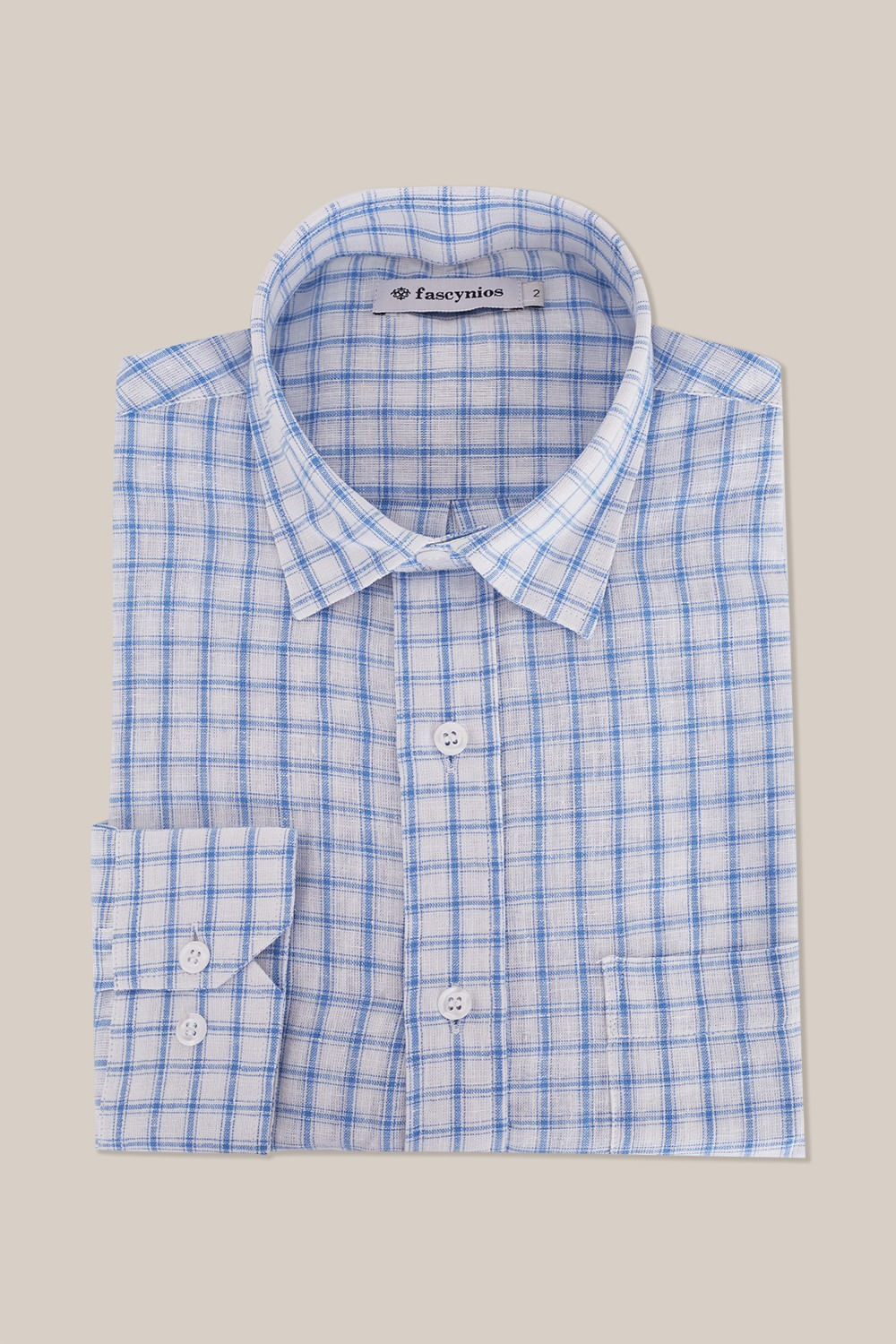 CAMISA LARGA OVERSIZE XADREZ - Azul-claro