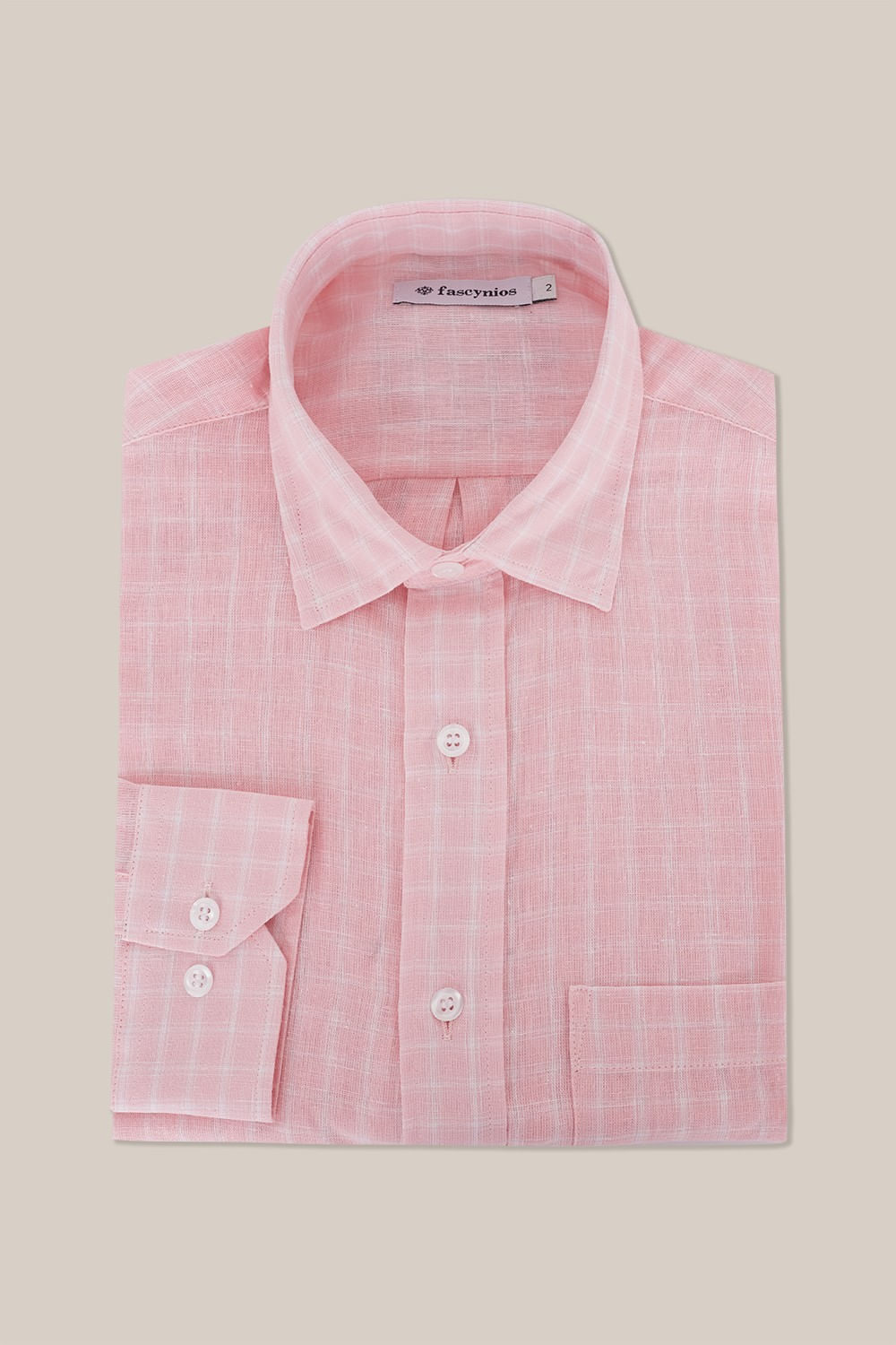 Camisa Xadrez em Linho c/ Algodão ML Rosa