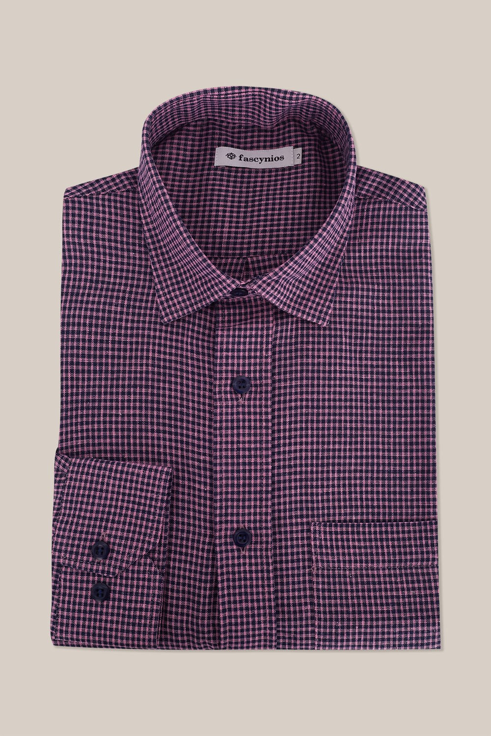 Camisa Xadrez em Linho c/ Algodão ML Rosa