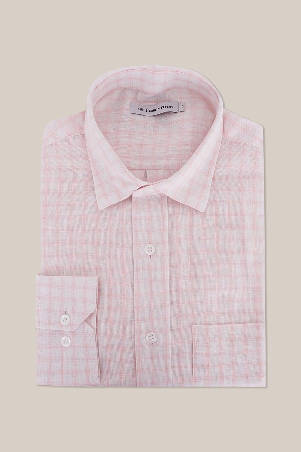 Camisa Xadrez em Linho c/ Algodão ML Rosa