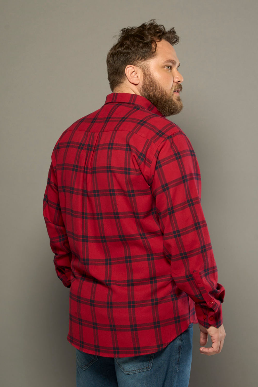 Camisa Xadrez em Flanela ML Vermelho