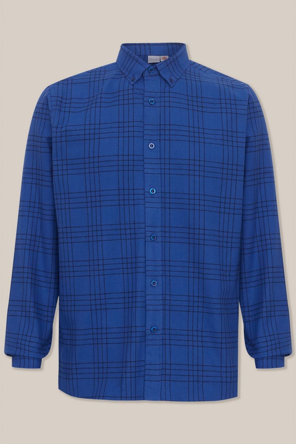Camisa Xadrez Slim Flanela ML Azul Escuro