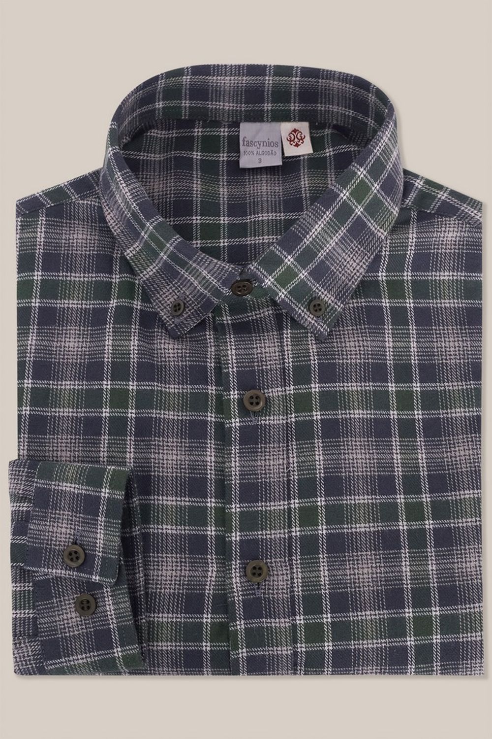 Camisa Xadrez Slim Flanela ML Verde