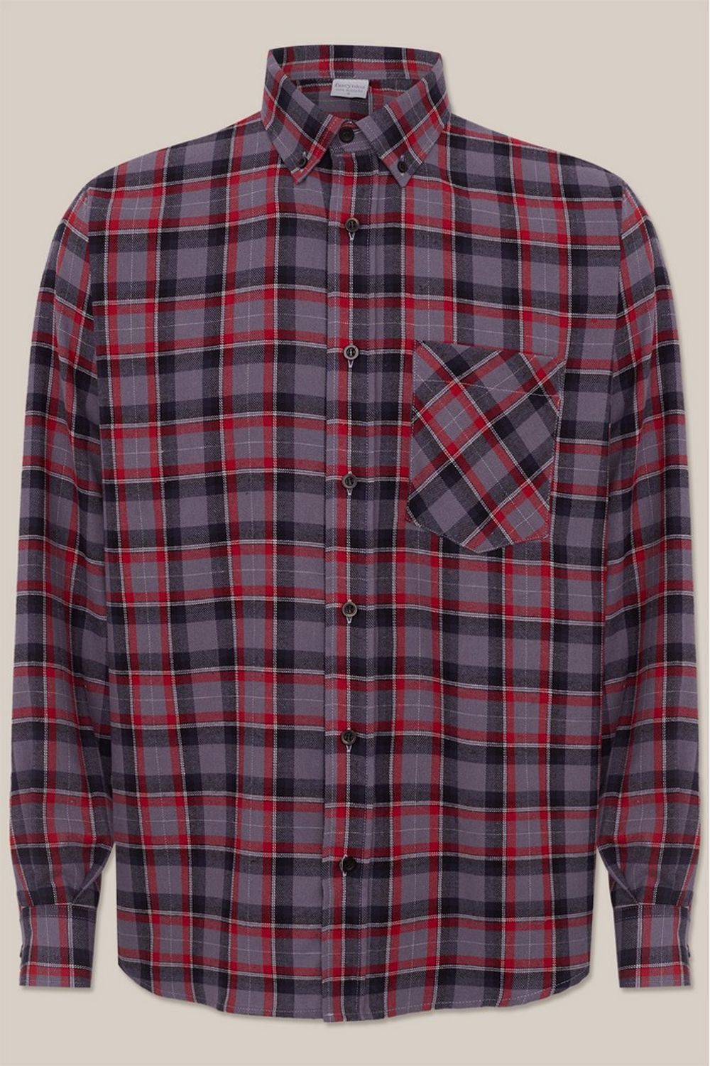 Camisa Xadrez em Flanela ML Cinza