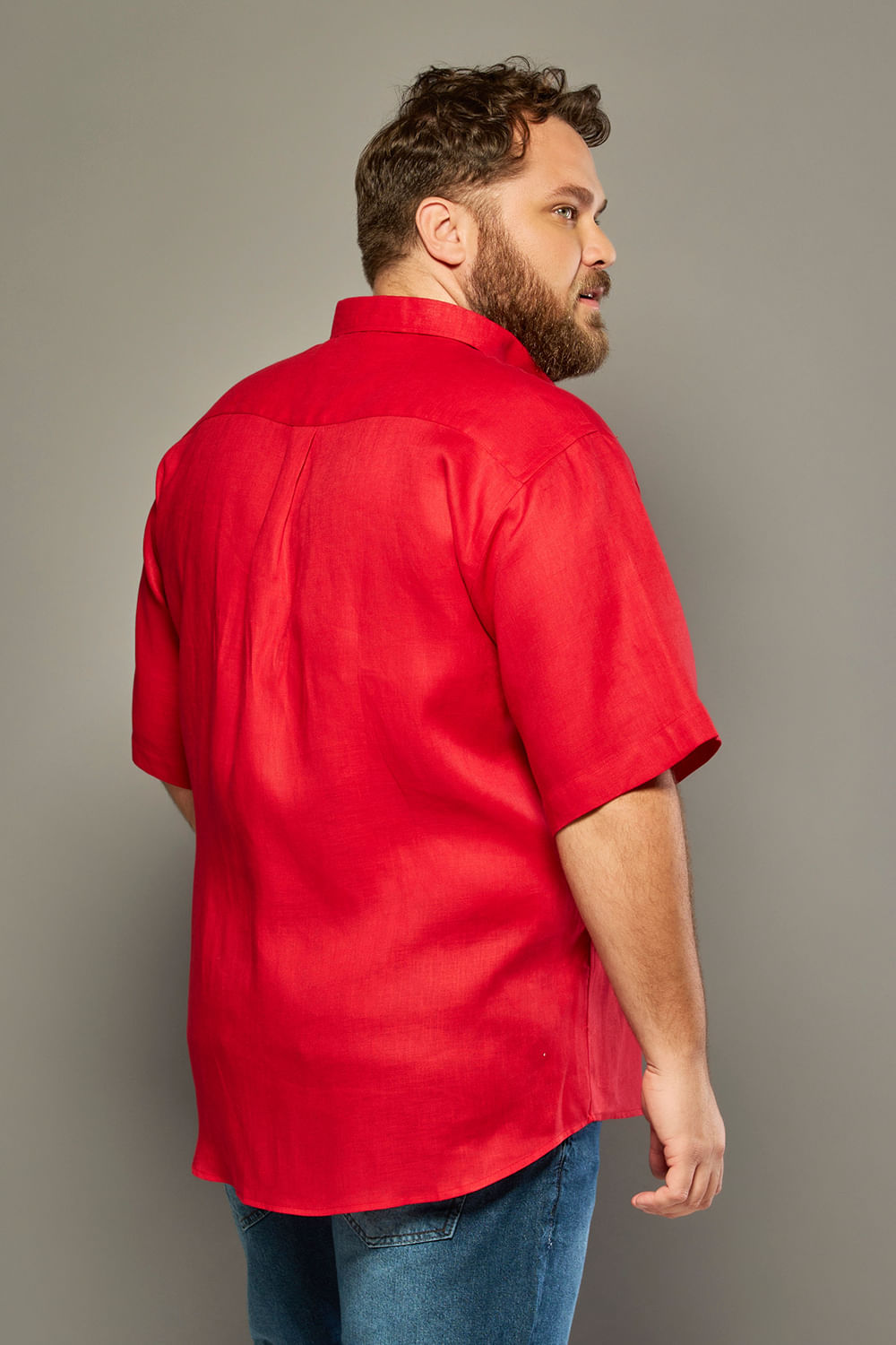 Camisa Puro Linho MC Vermelho