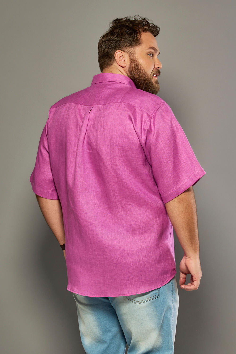 Camisa Puro Linho MC Roxo