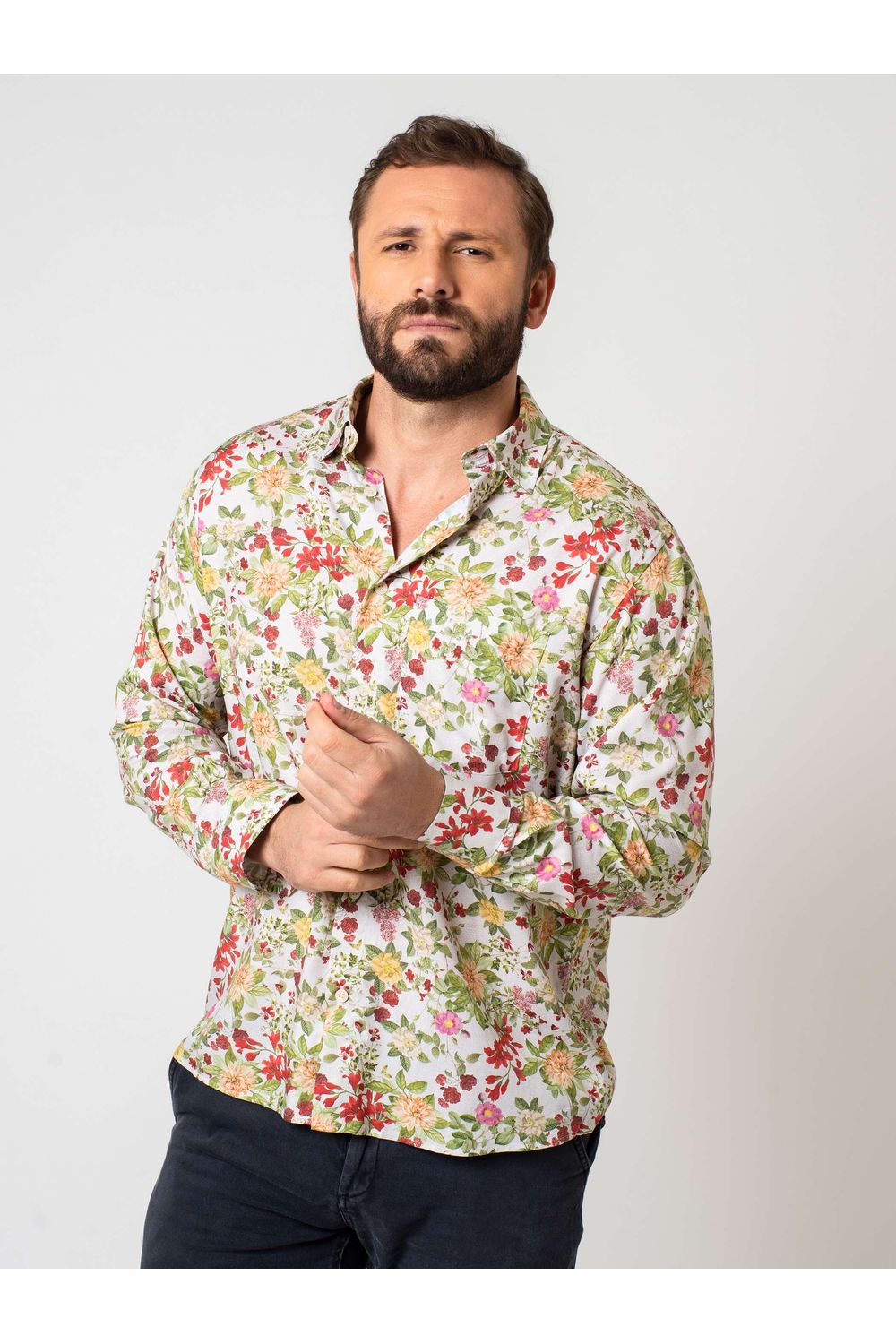 Camisa Estampa Digital Viscose ML Vermelho