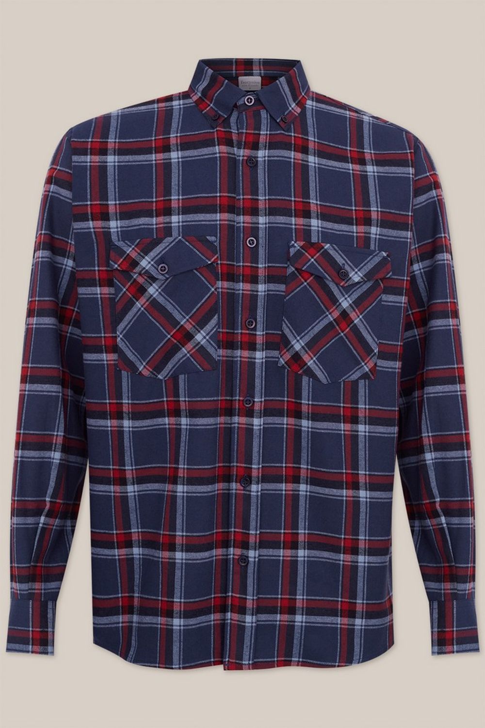 Camisa Xadrez em Flanela ML Azul Claro