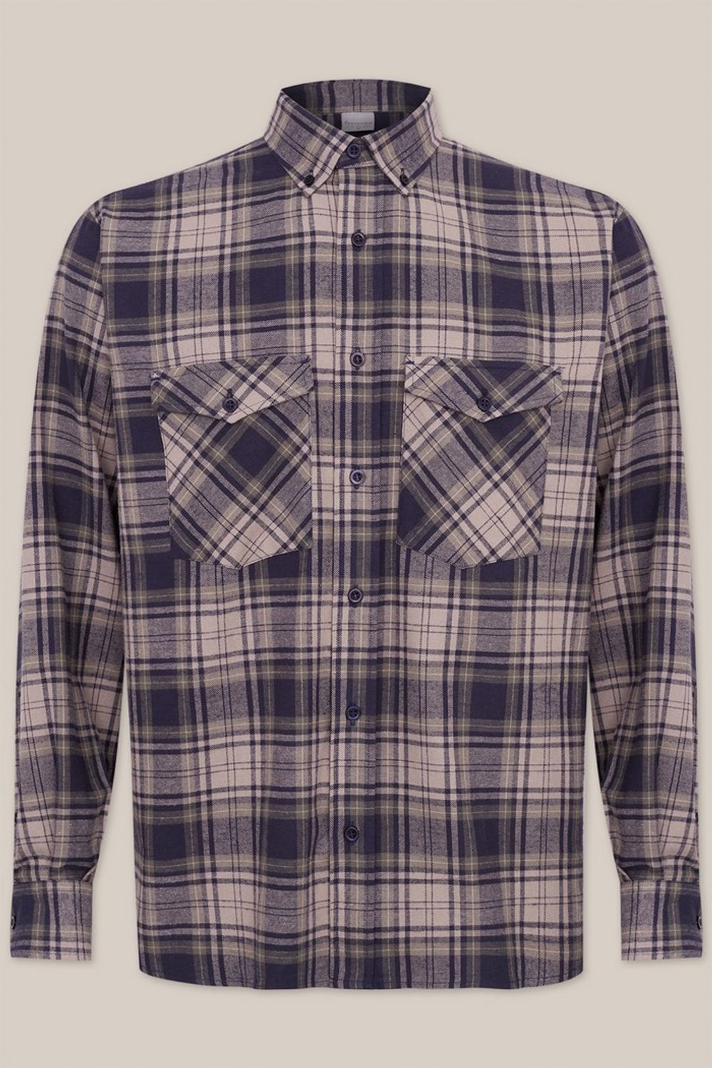 Camisa Xadrez em Flanela ML Cinza