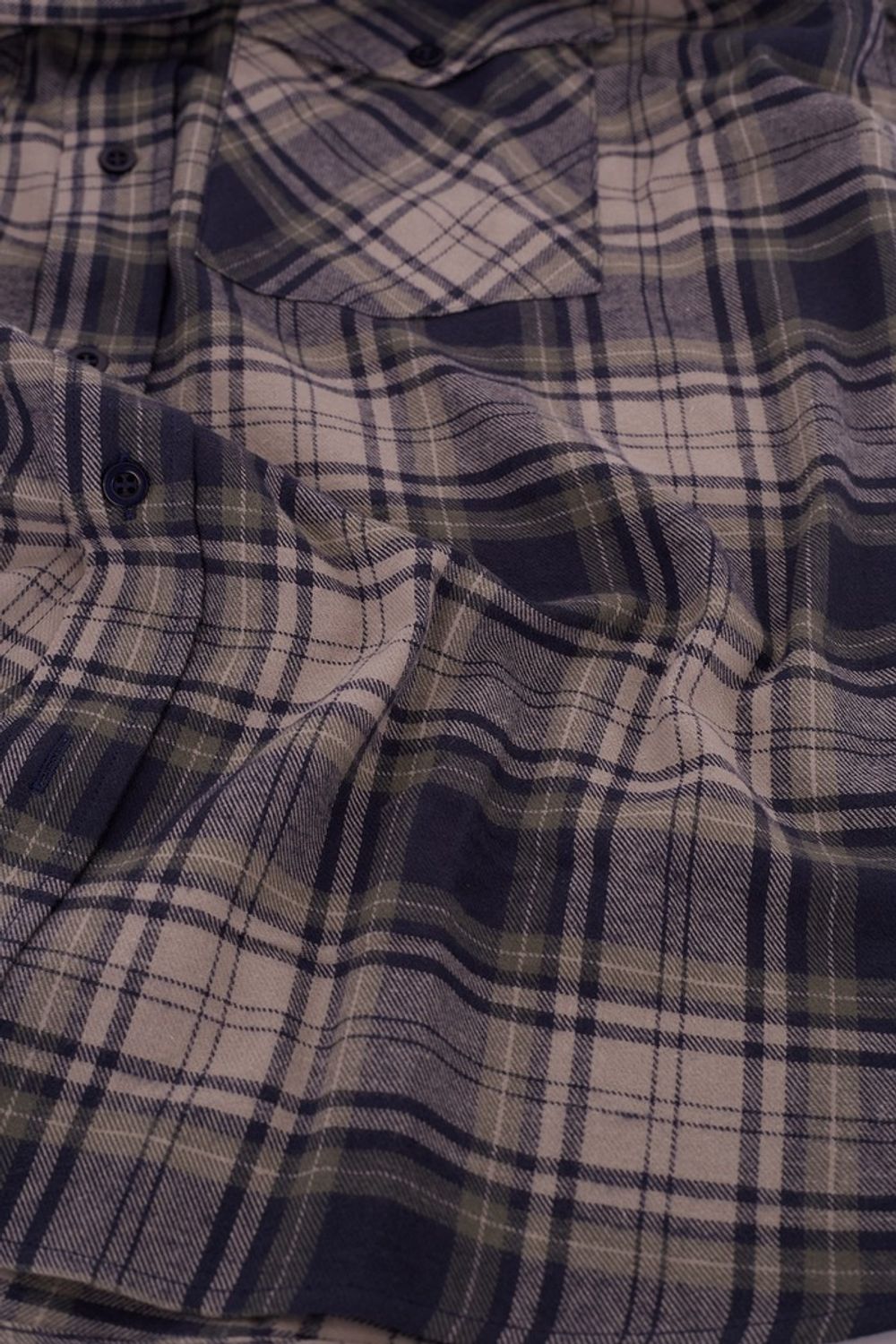 Camisa Xadrez em Flanela ML Cinza