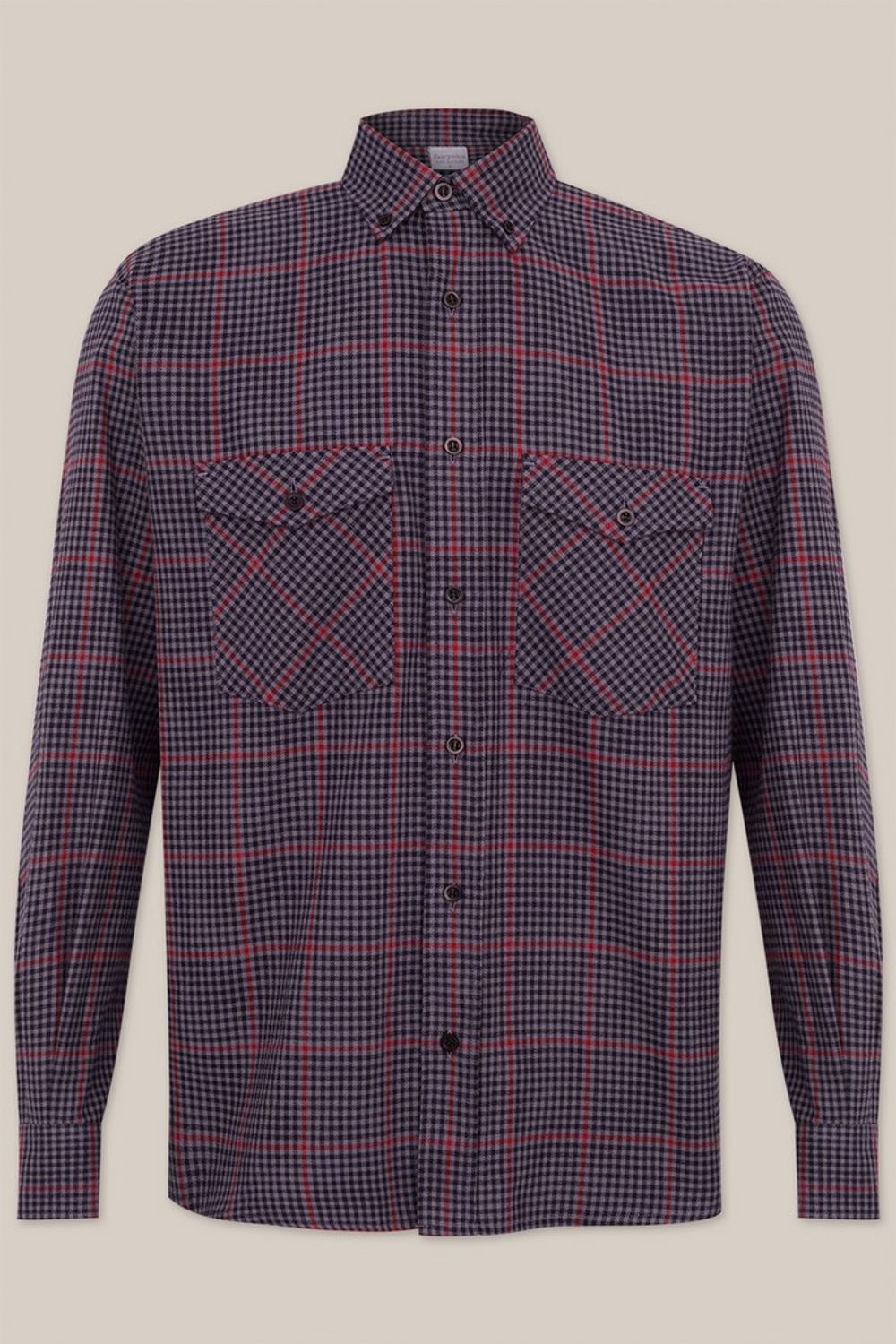 Camisa Xadrez em Flanela ML Cinza