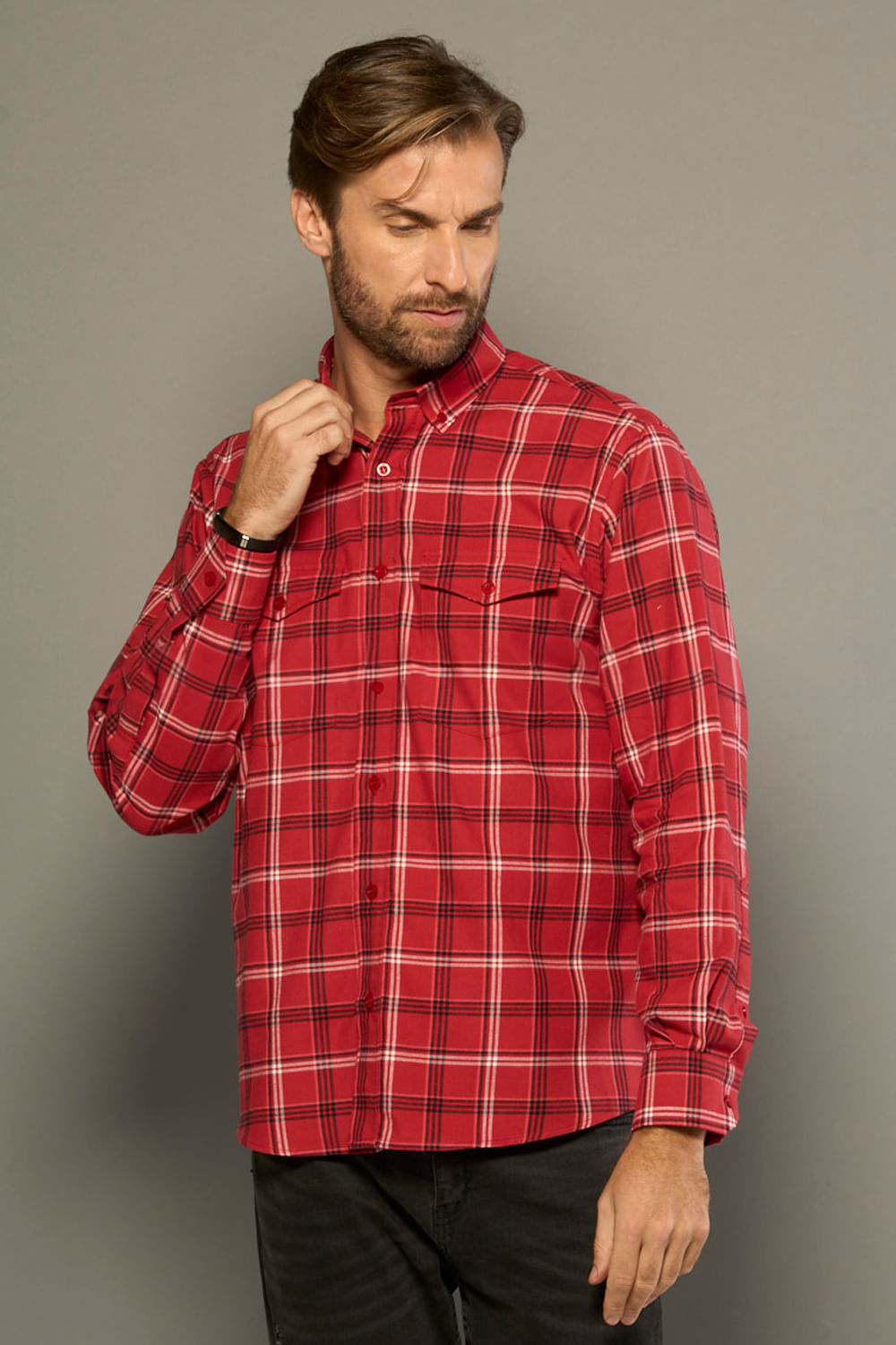 Camisa Xadrez em Flanela ML Vermelho