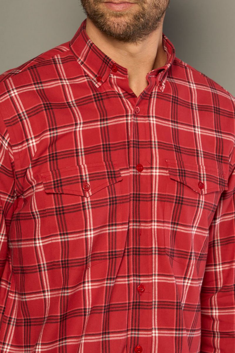 CAMISA M/L TRADICIONAL XADREZ VERMELHO 02.01.1919 - CAMISA M/L TRADICIONAL XADREZ  VERMELHO - CAVALERA