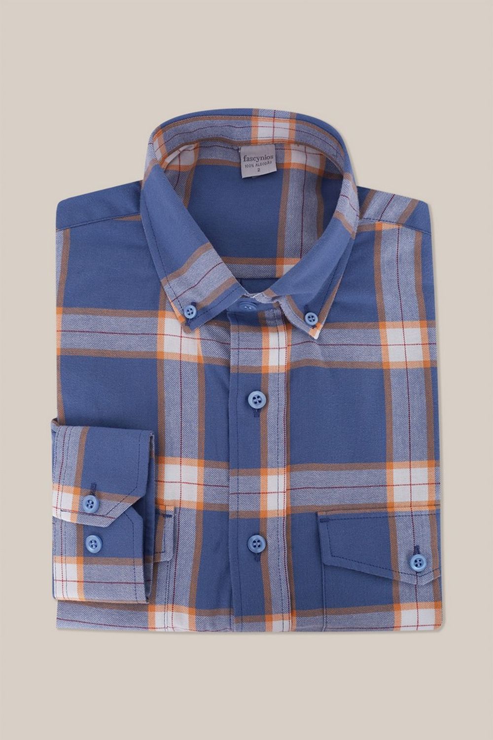 Camisa Xadrez em Flanela ML Azul Escuro