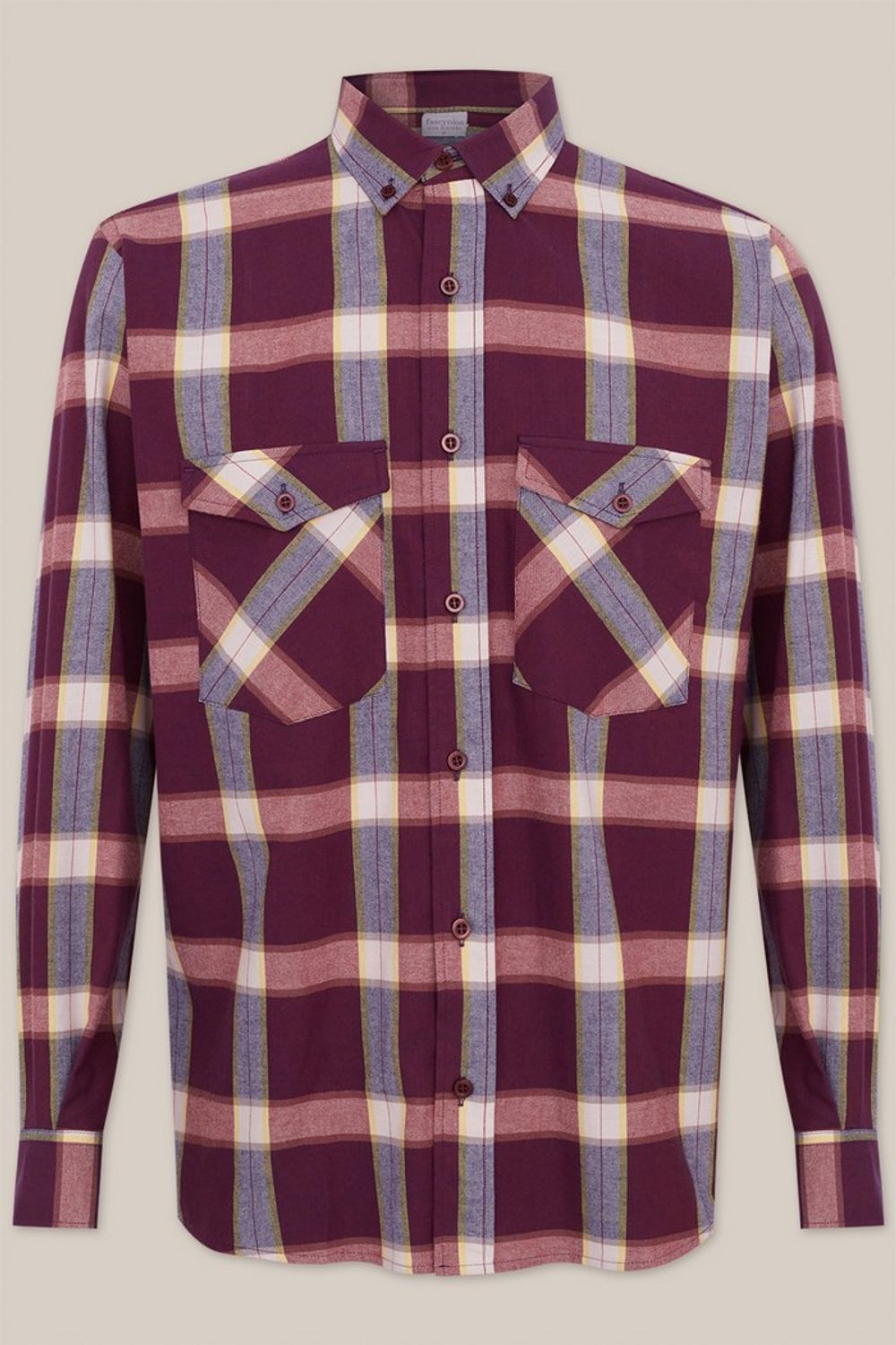 Camisa Xadrez em Flanela ML Bordo