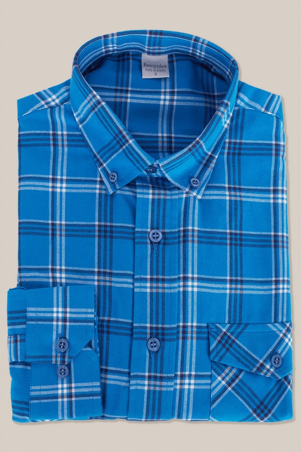 Camisa Xadrez em Flanela ML Azul Médio