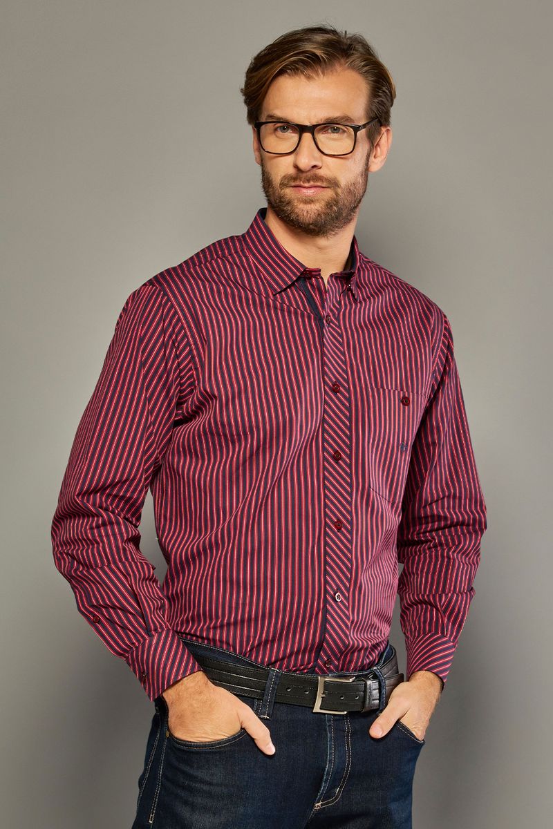 Camisa-Listrada-Algodao-ML-VERMELHO-ESCURO-045-07317-02