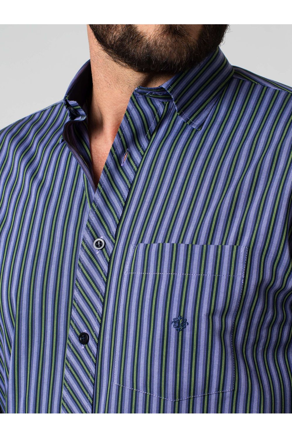 Camisa Listrada Algodão ML Lilás