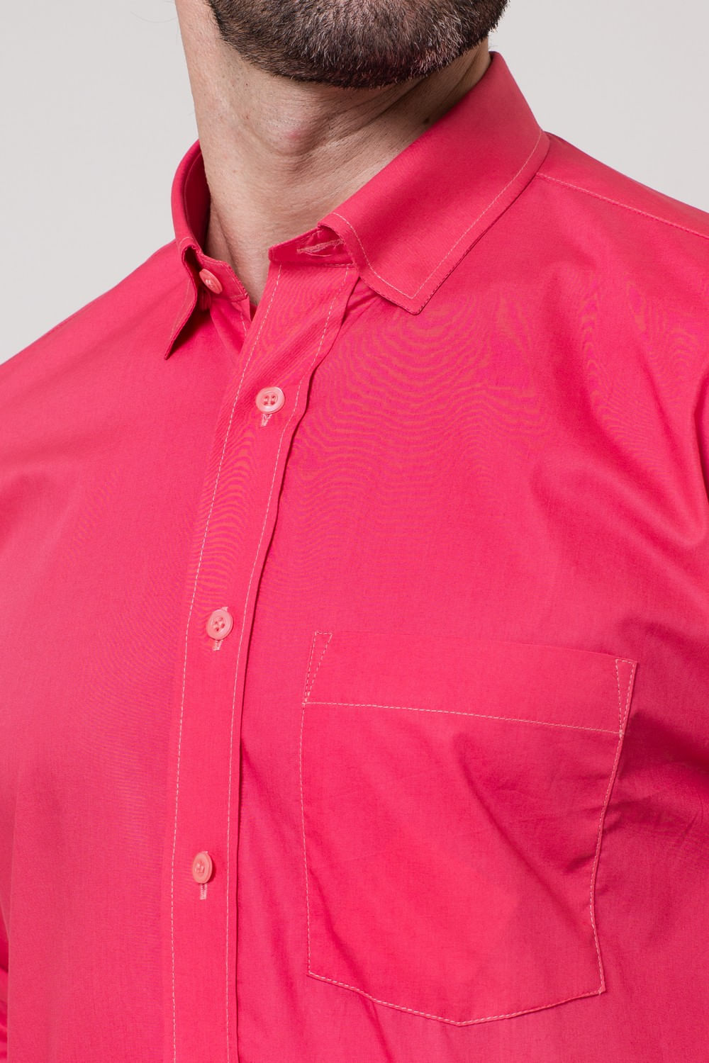 Camisa Algodão ML Rosa