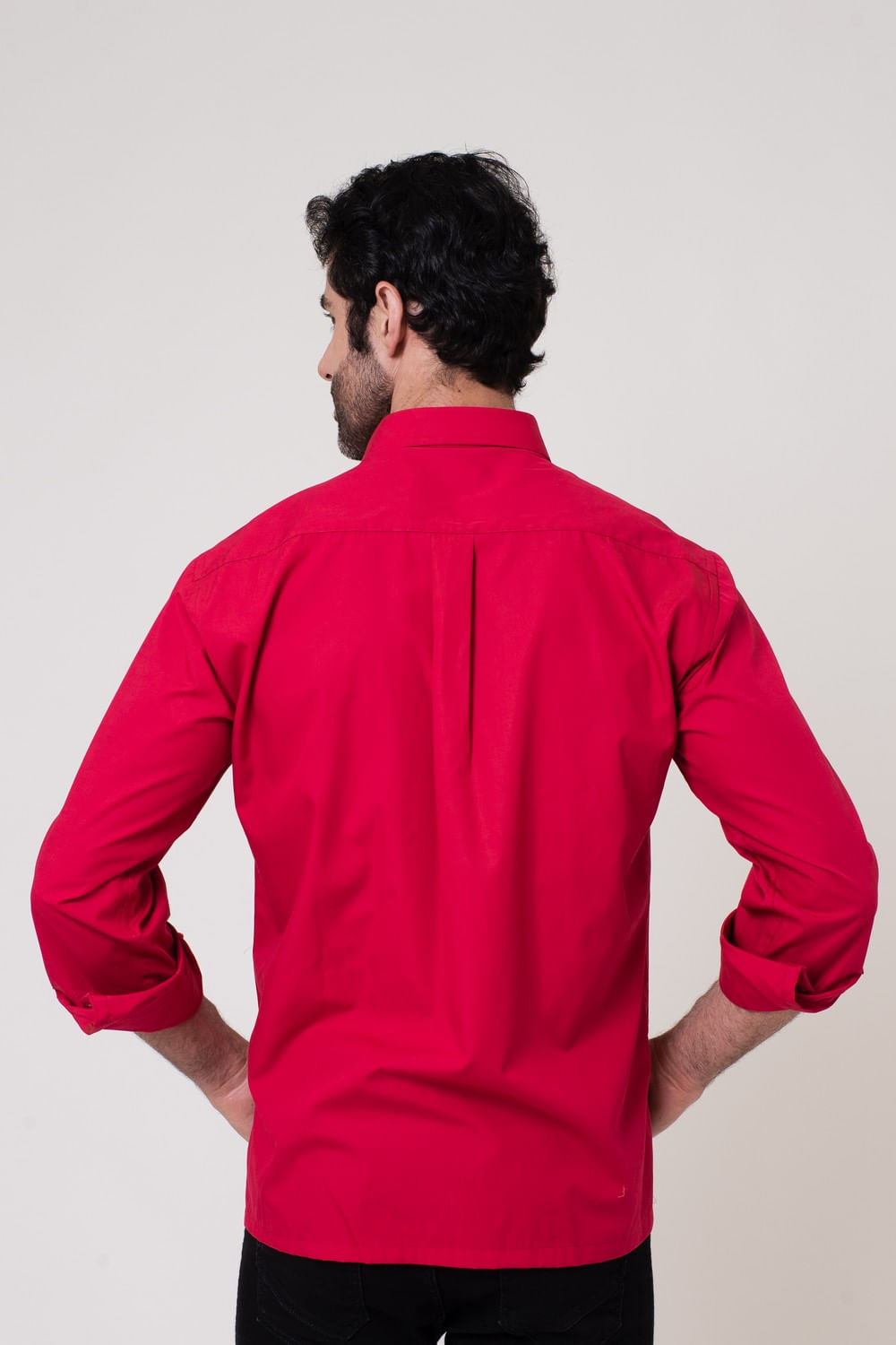 Camisa Barra Reta Algodão Fio 60 ML Vermelho