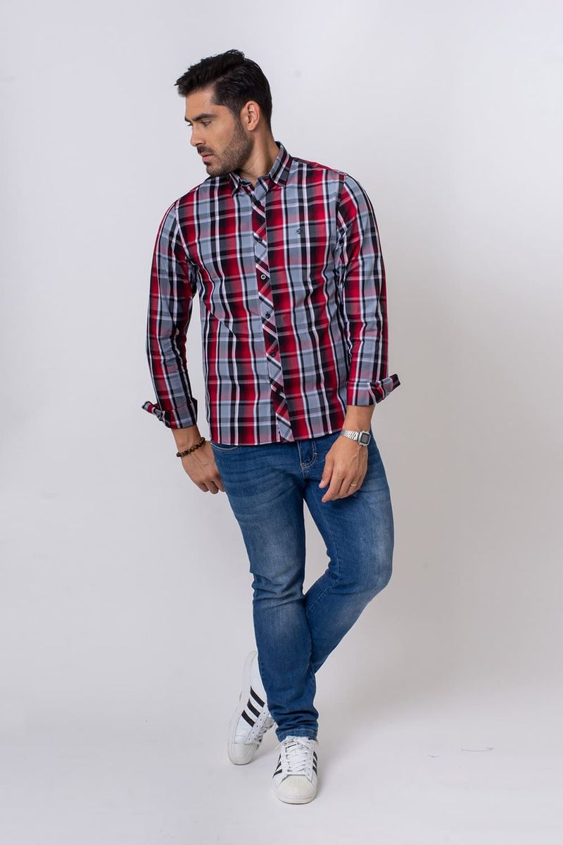 Camisa-Slim-Xadrez-Algodao-ML-VERMELHO-003-06876-01