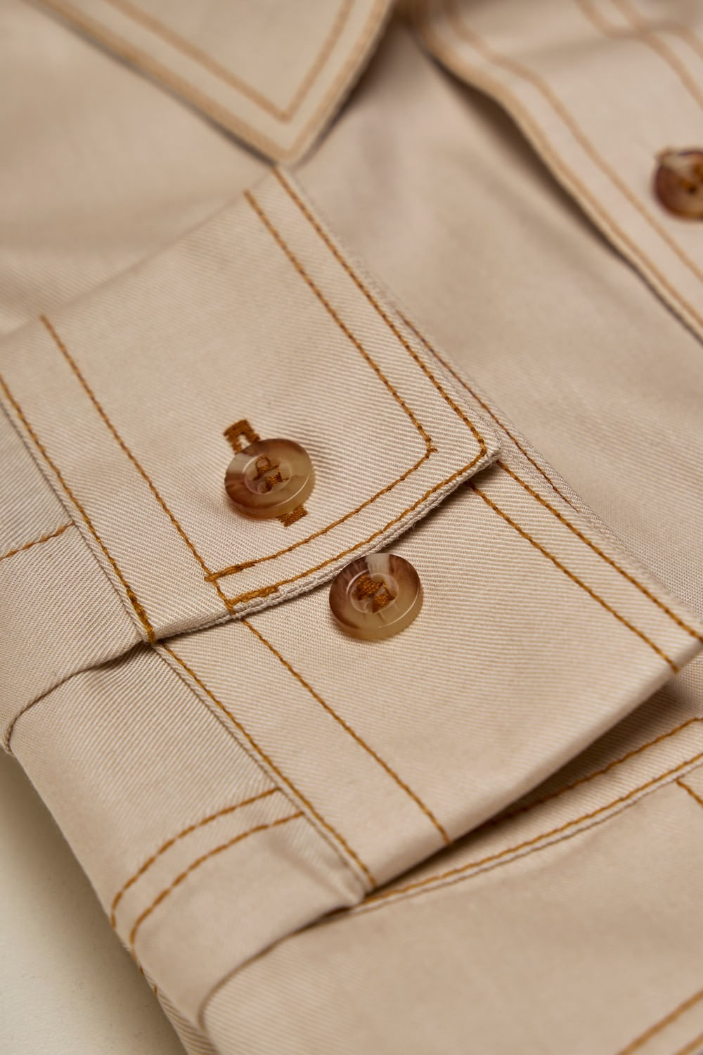 Camisa Slim Algodão ML Creme