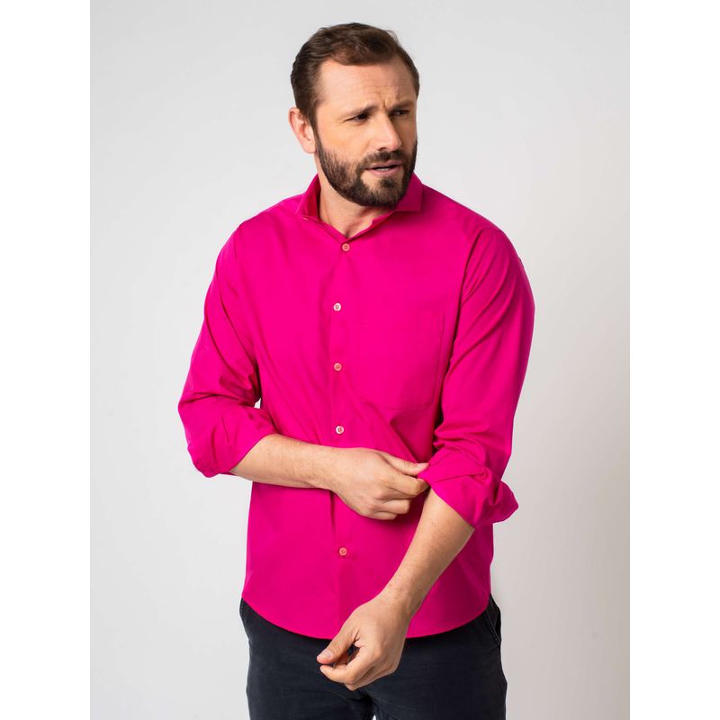 Camisa Algodão ML Rosa