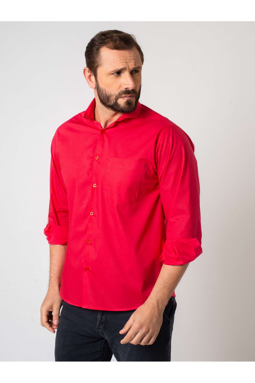 Camisa Algodão ML Vermelho