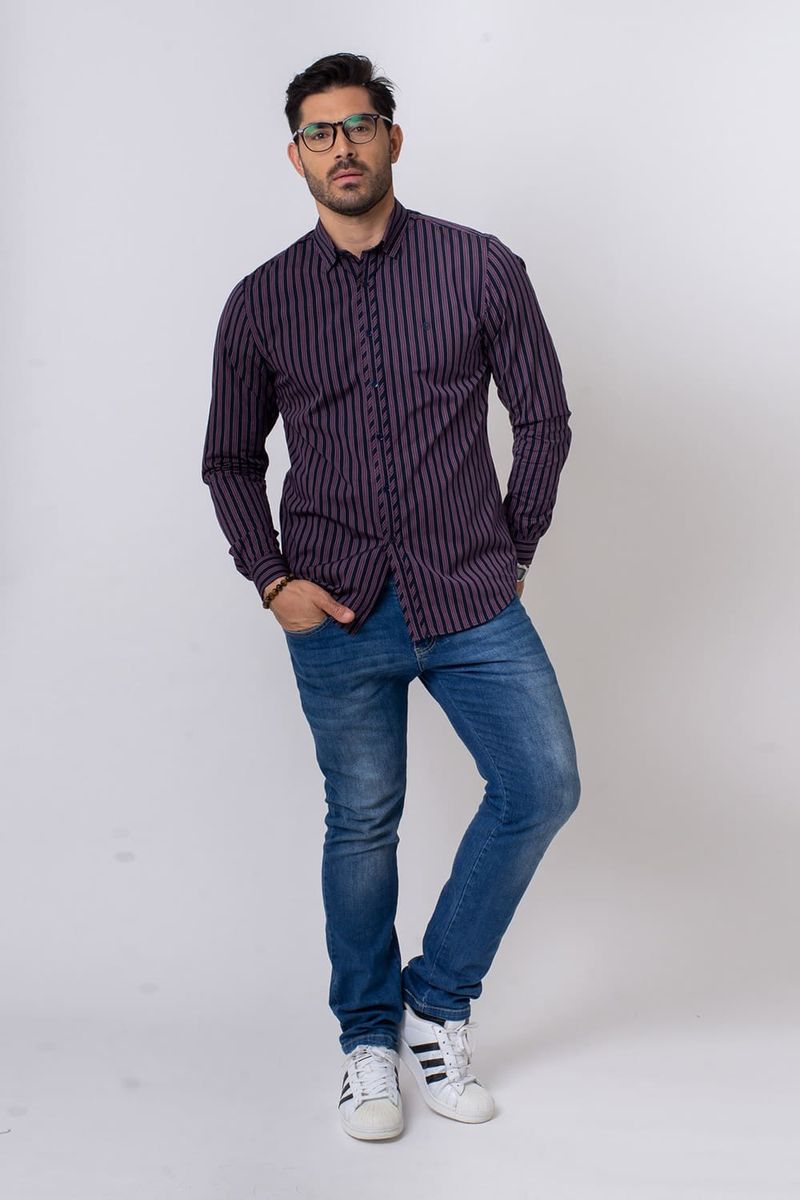 Camisa-Slim-Listrada-Algodao-ML-AZUL-MARINHO-4-246-05753-02