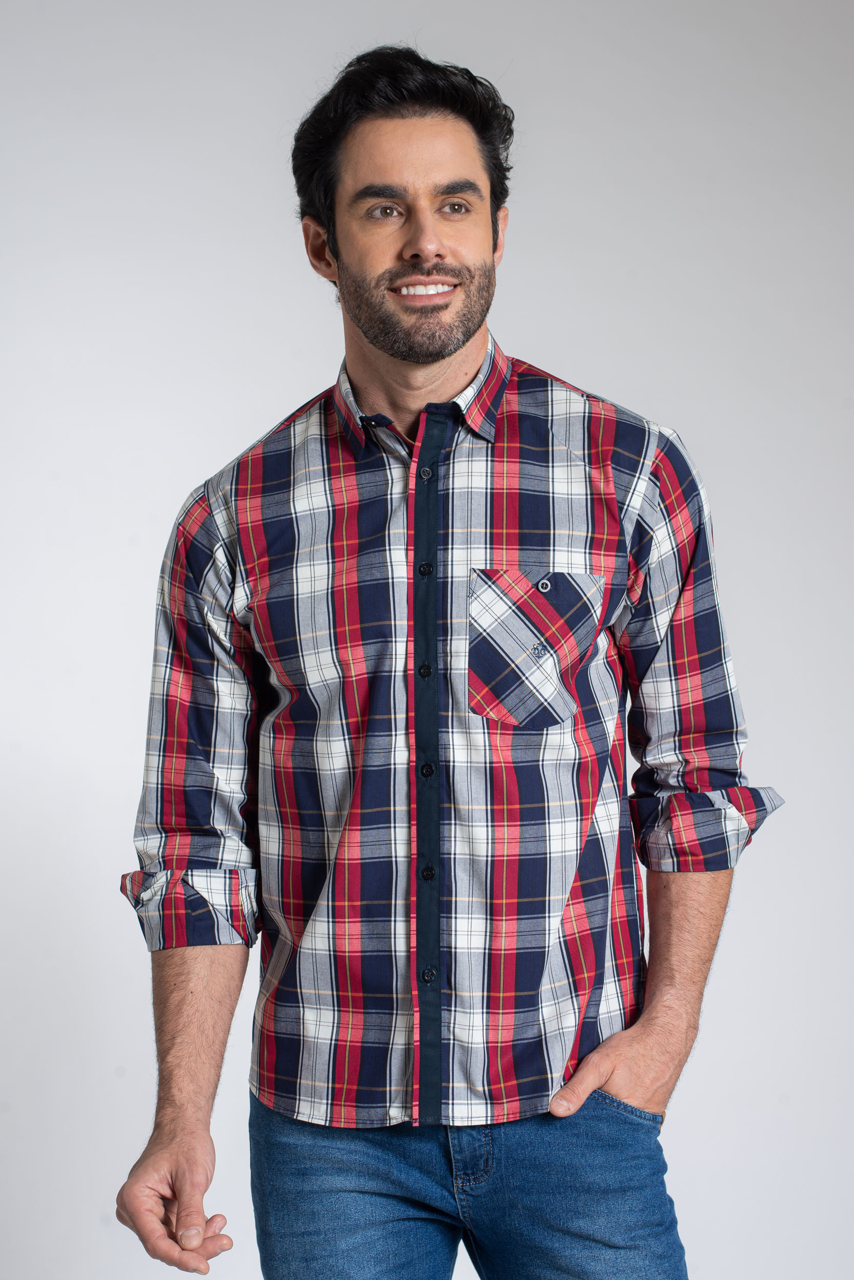 Camisa Xadrez Fashion (kin18) Algodão 6005 Trabalho