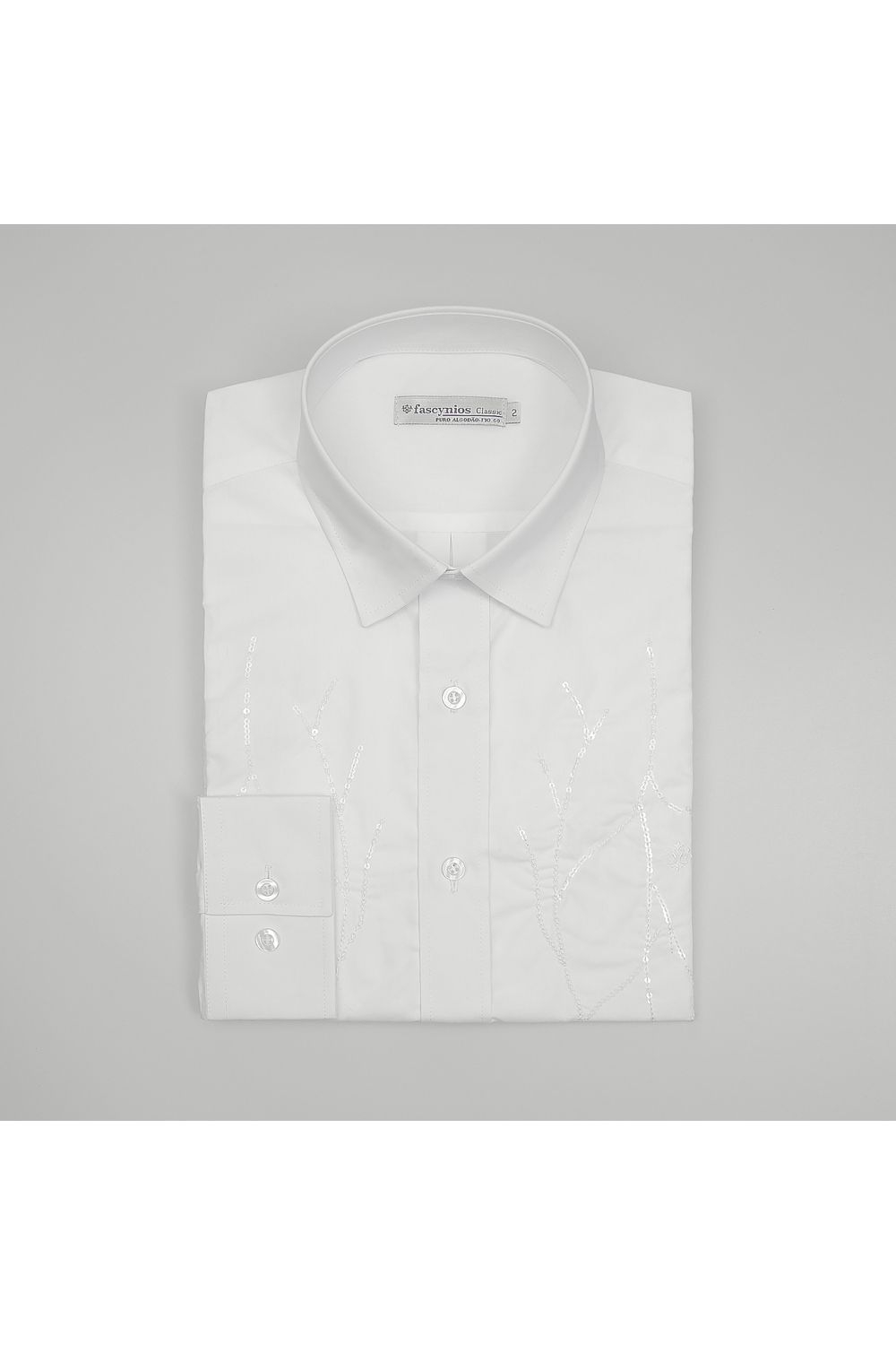 Camisa Bordada Algodão Fio 60 ML Branco