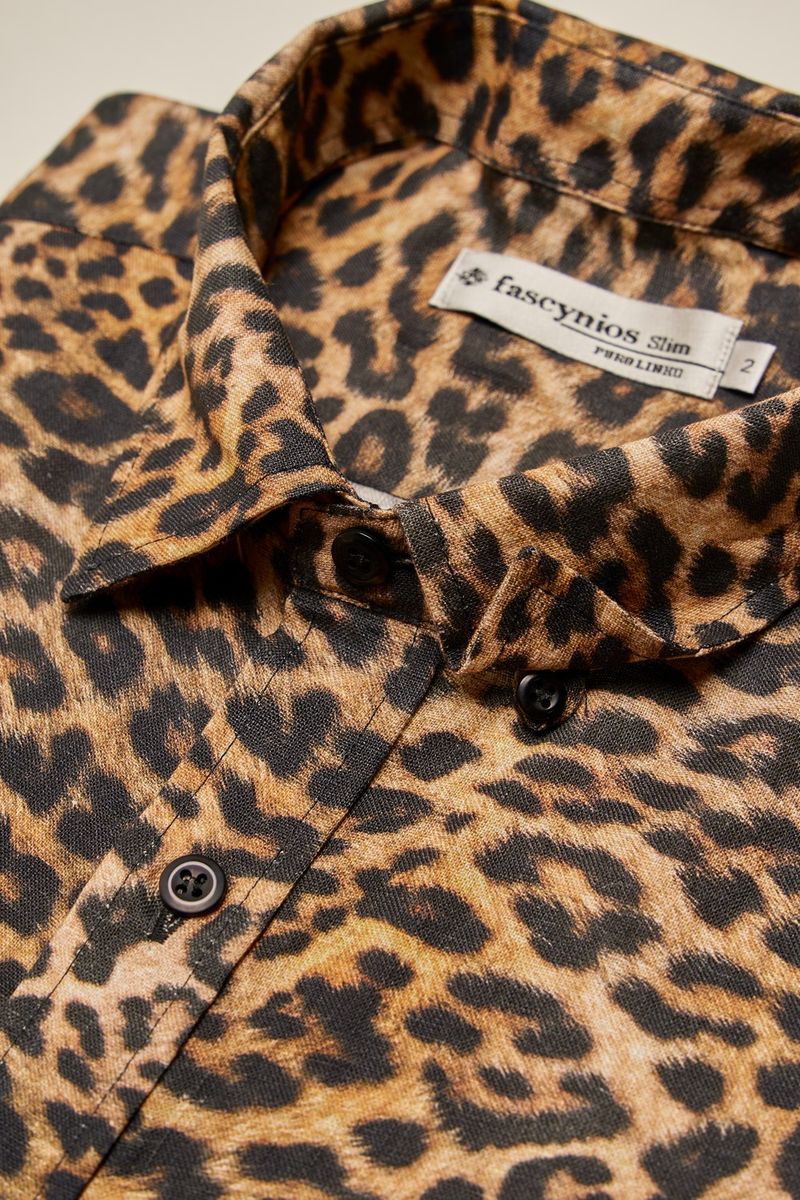 Camisa-Slim-Estampada-Puro-Linho-ML-MARROM-CLARO-049-09102-01