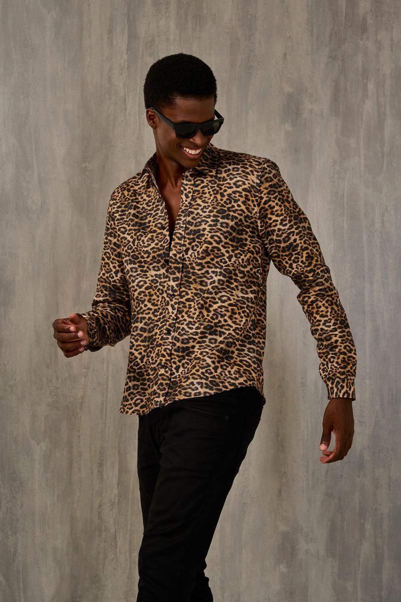 Camisa-Slim-Estampada-Puro-Linho-ML-MARROM-CLARO-049-09102-01