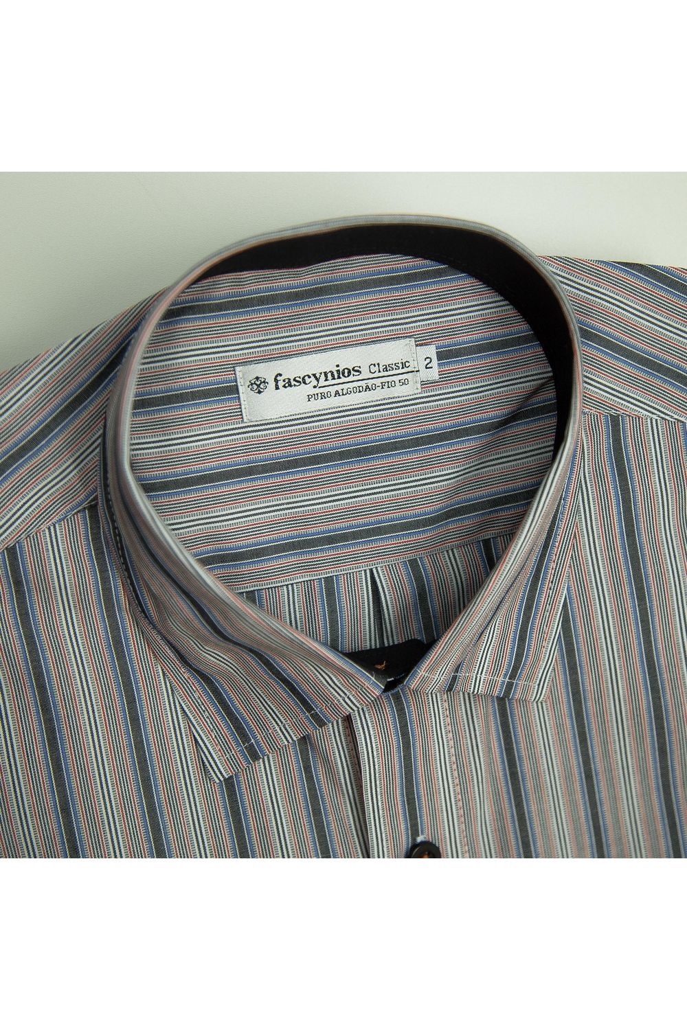 Camisa Listrada Algodão ML Vermelho