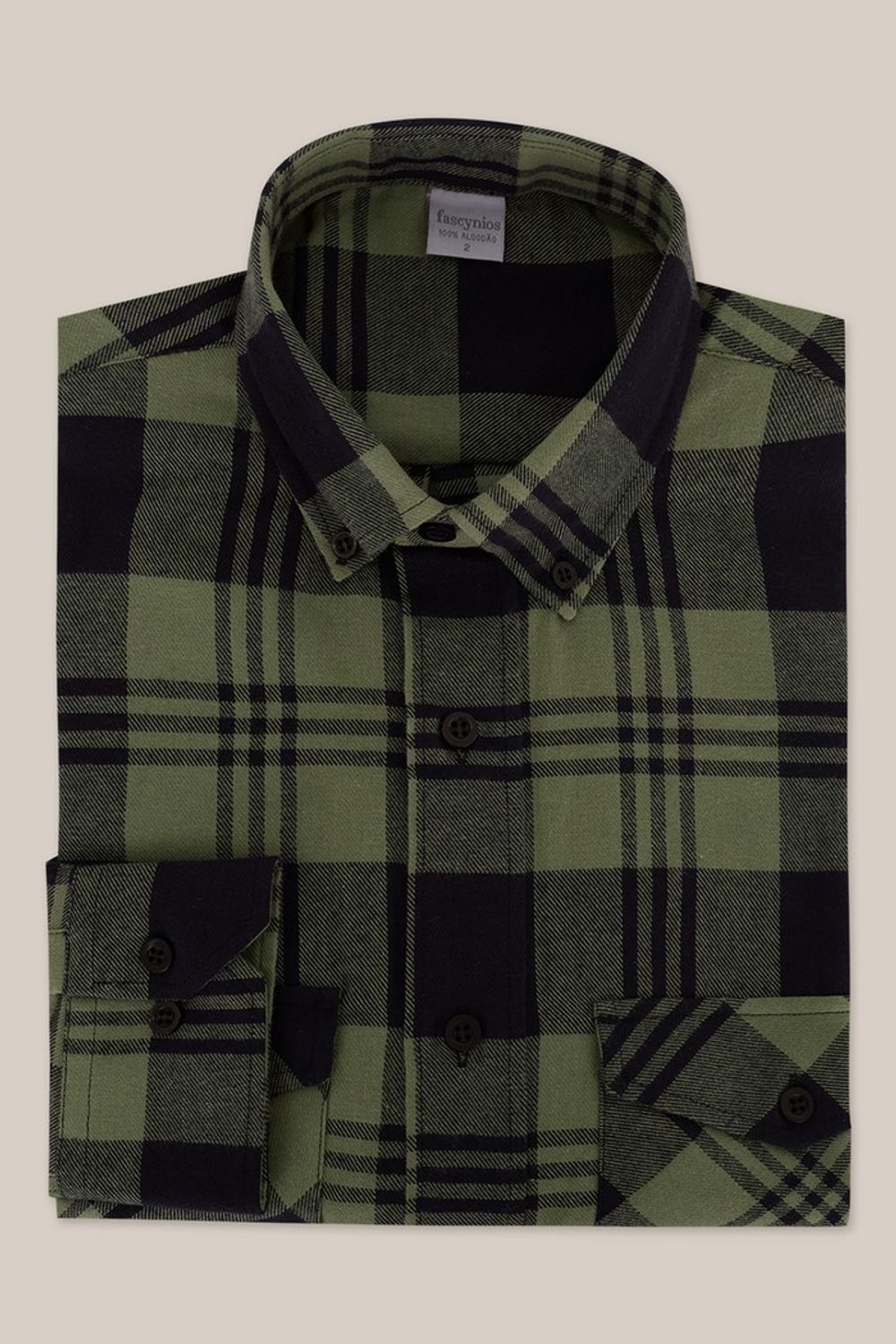 Camisa Xadrez em Flanela ML Verde