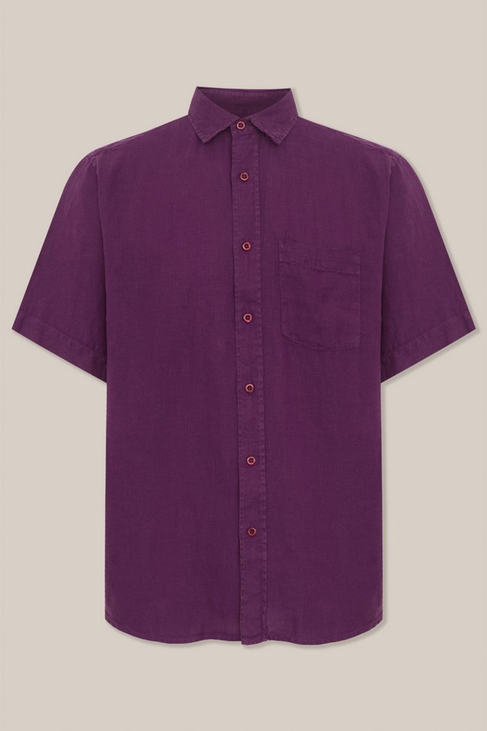 Camisa em Puro Linho Tinturado MC Lilás