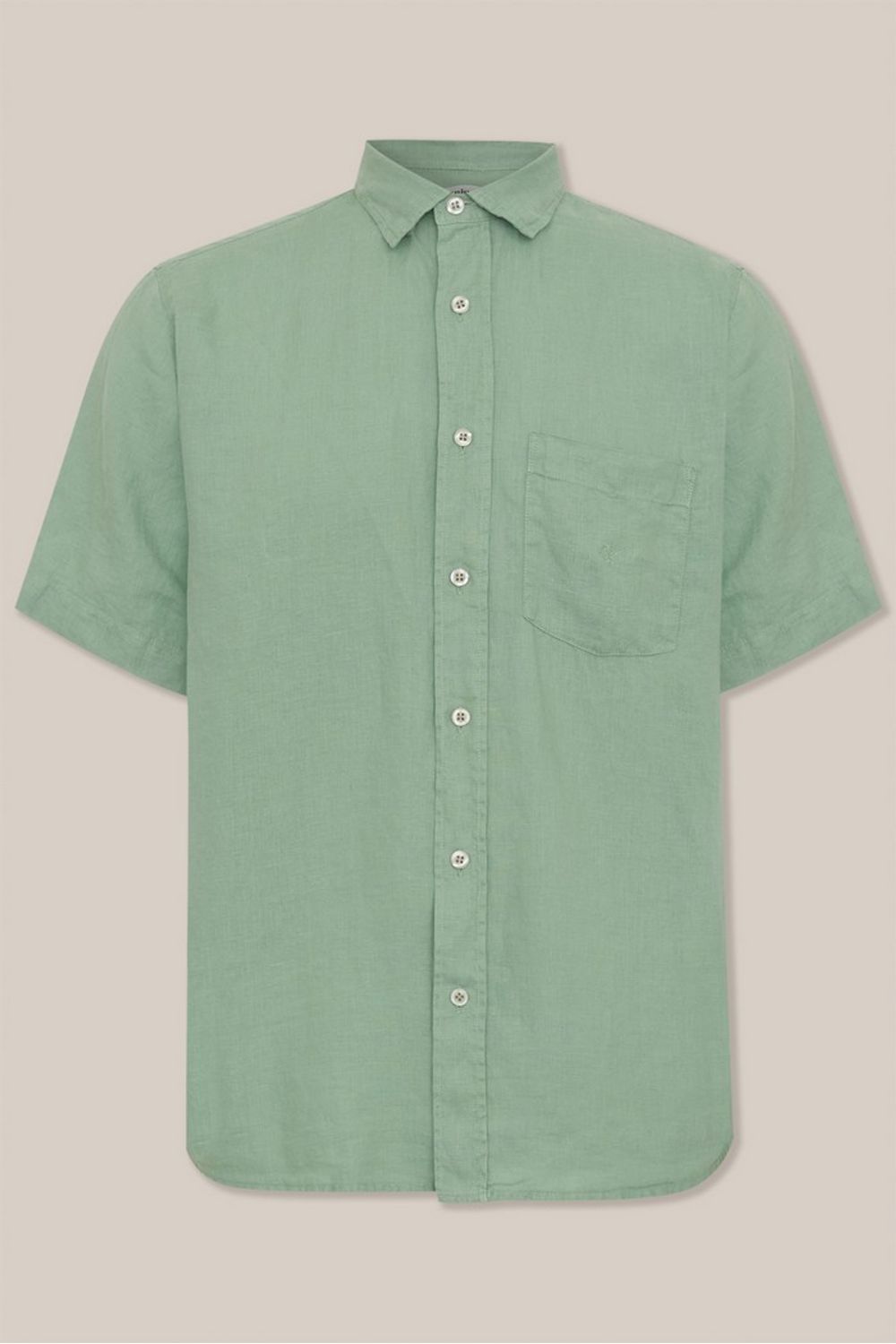 Camisa em Puro Linho Tinturado MC Verde