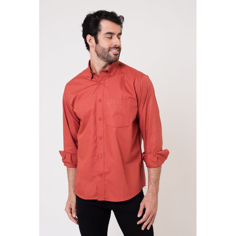 Camisa Algodão ML Marrom