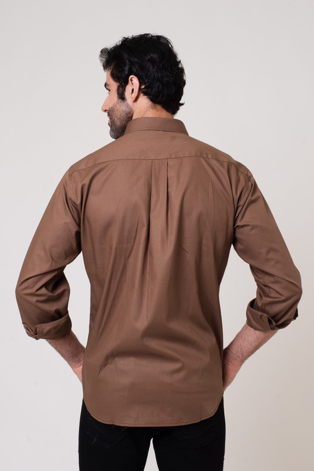 Camisa Algodão ML Azul Escuro