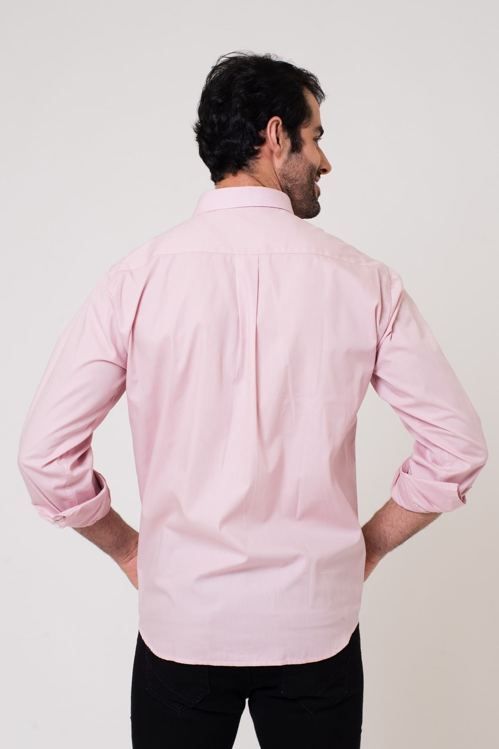 Camisa Algodão ML Rosa