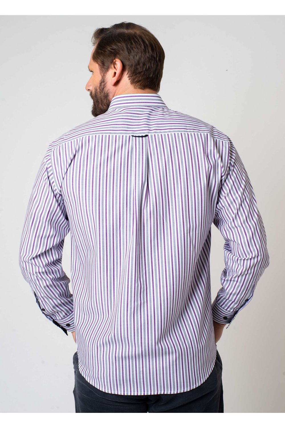 Camisa Listrada Algodão Fio 50 ML Bordo
