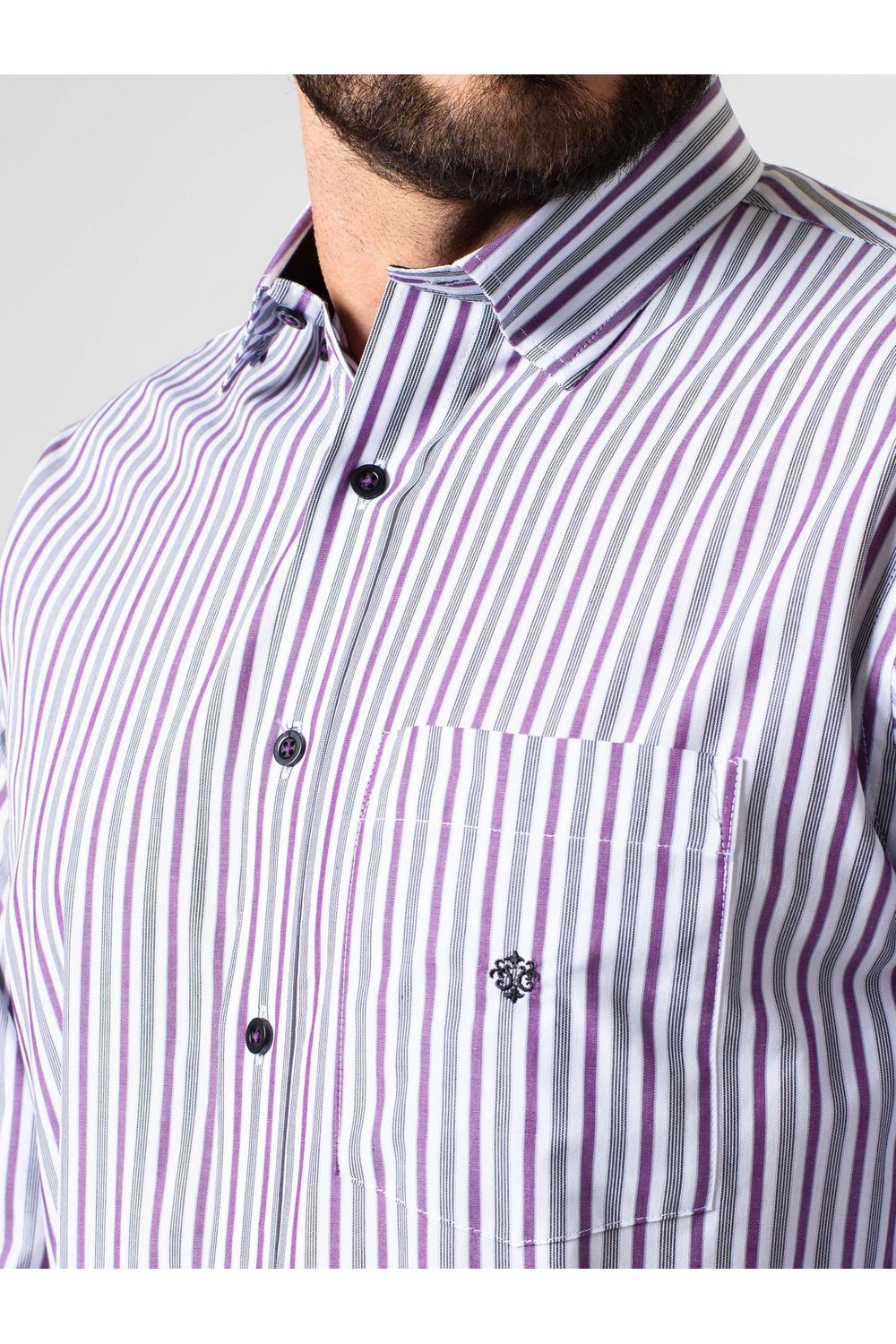 Camisa Listrada Algodão Fio 50 ML Bordo