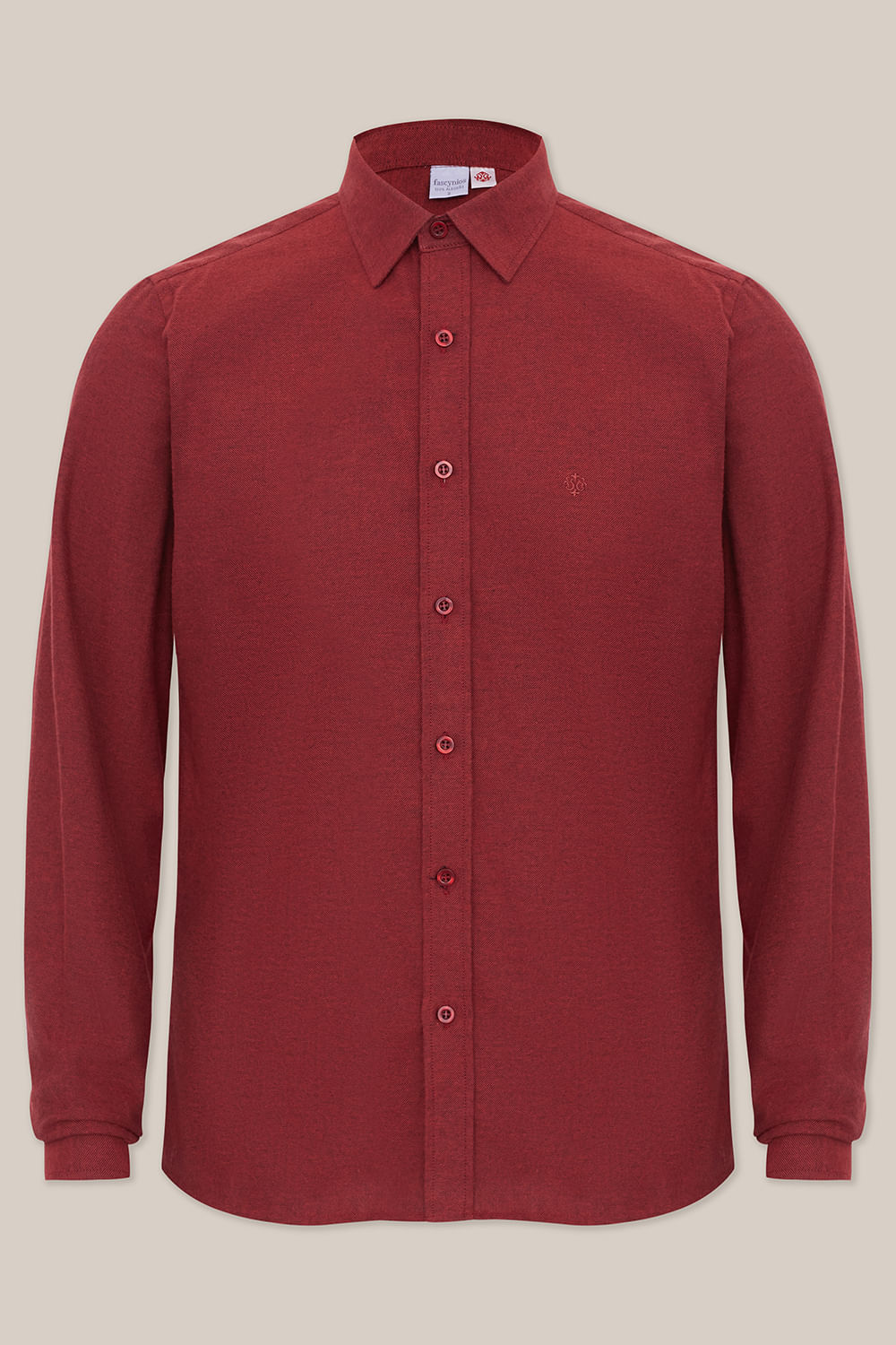 Camisa Slim Flanela ML Bordo
