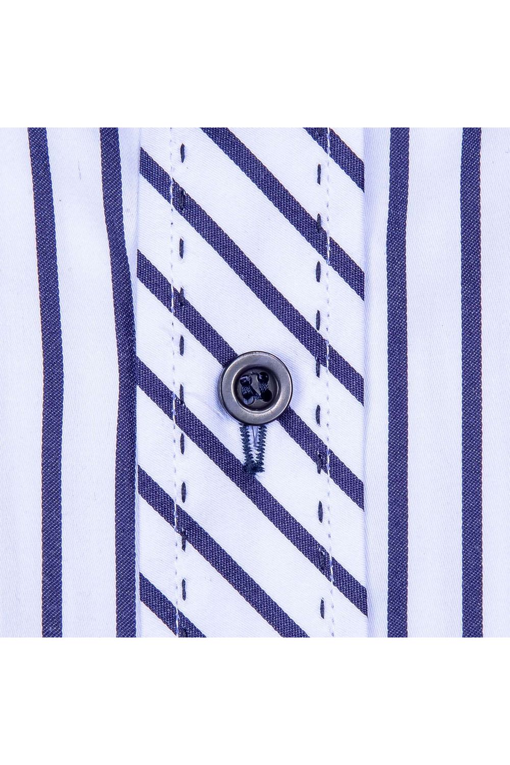 Camisa Listrada Algodão Fio 80 ML Branco