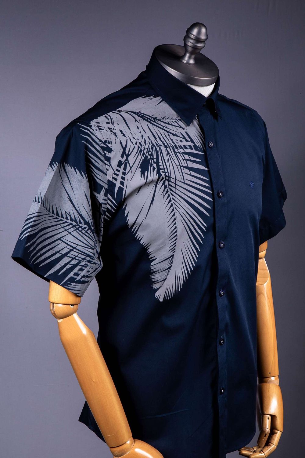 Camisa Estampa Localizada Algodão MC Azul