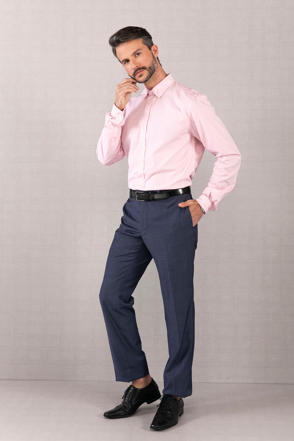 Camisa Maquinetada Algodão com Elastano ML Rosa
