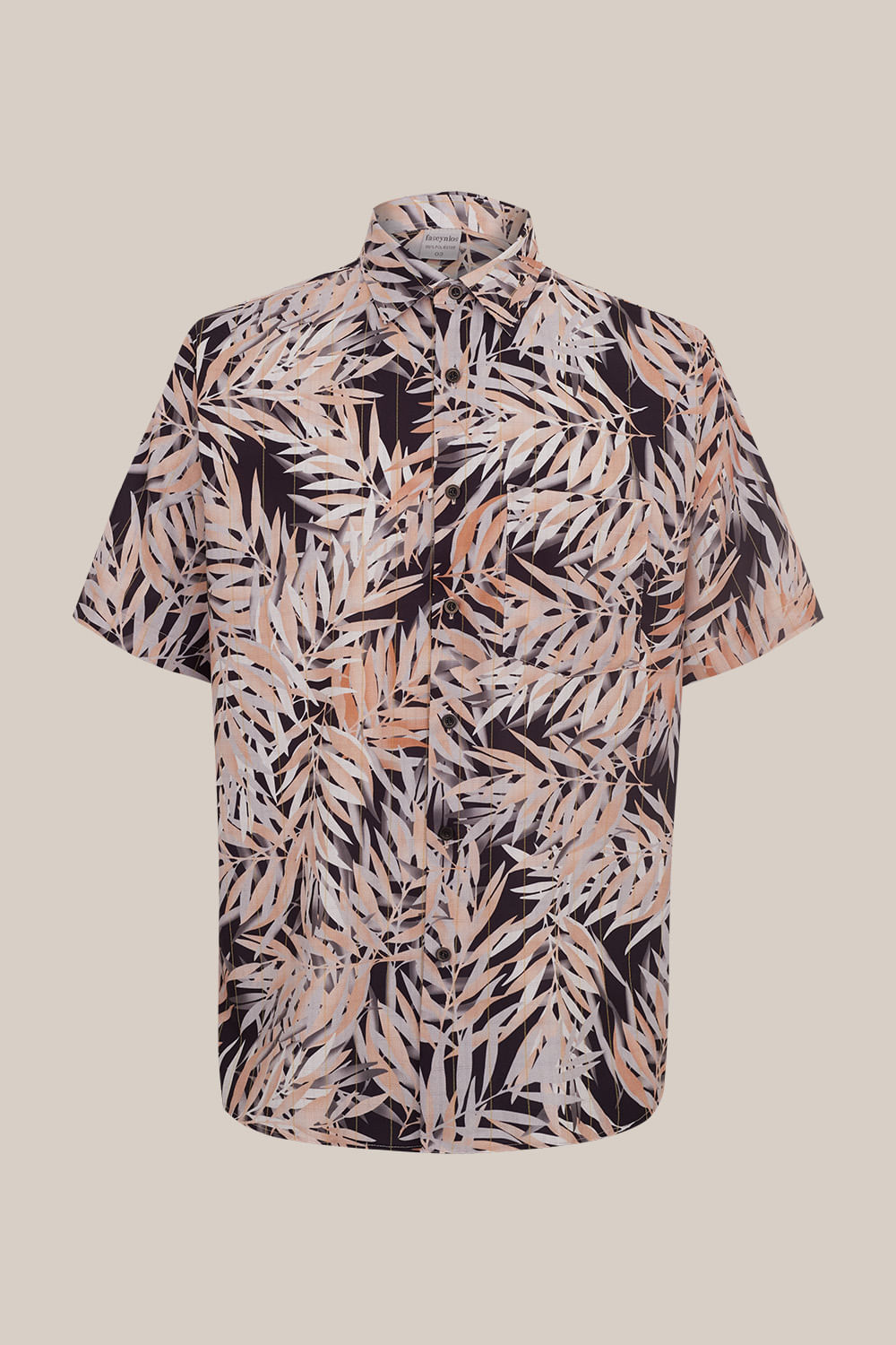 Camisa Microfibra Estampada MC Salmão