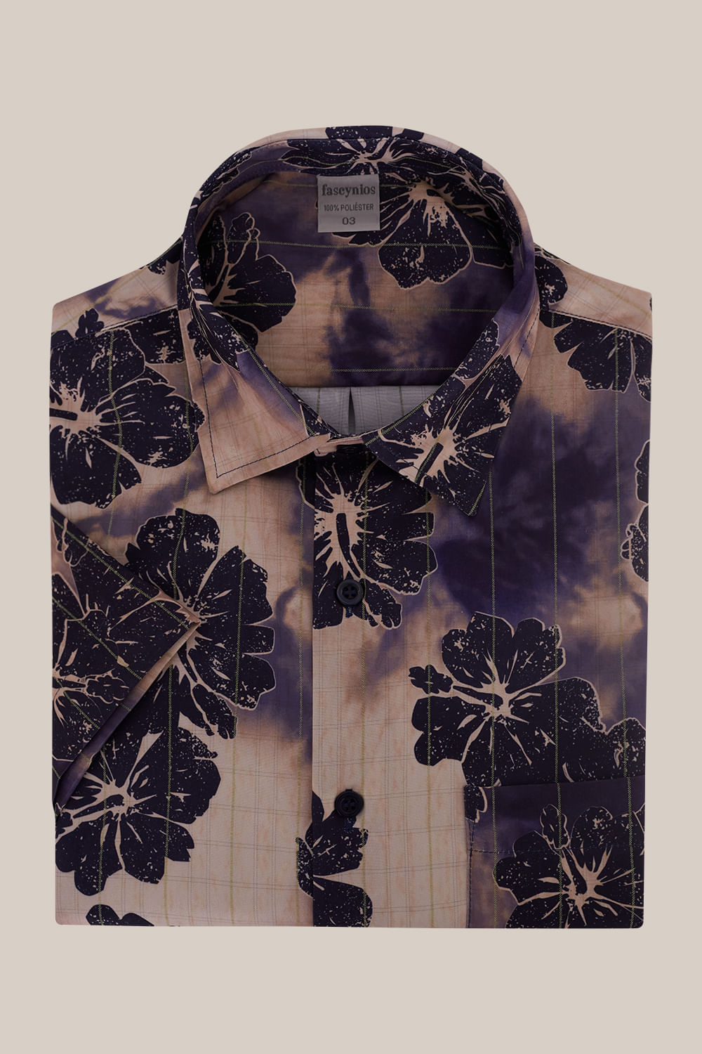 Camisa Microfibra Estampada MC Laranja